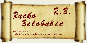 Racko Belobabić vizit kartica